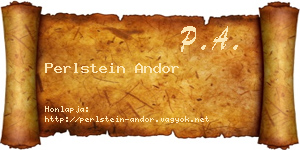 Perlstein Andor névjegykártya