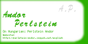 andor perlstein business card